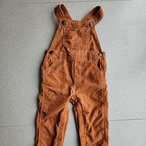 Old Navy toddler cord overalls, rust orange 18-24m